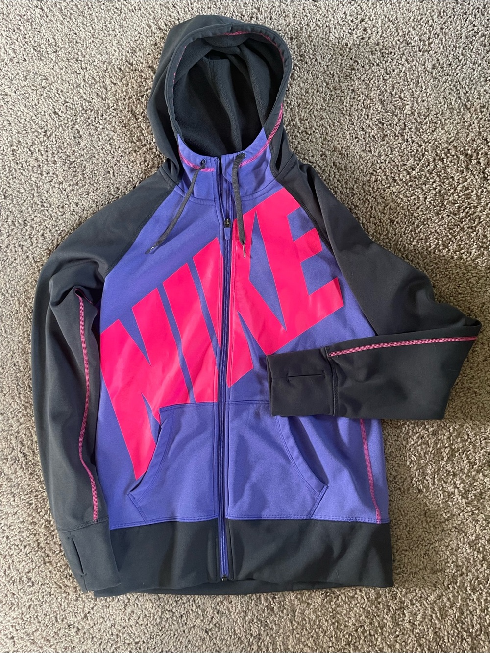 Nike Purple & Hot Pink Full Zip Logo Hoodie